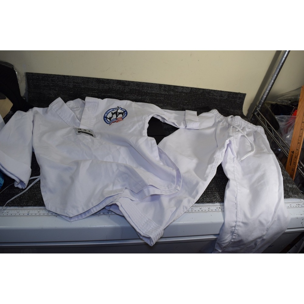 Tae Kwon Do YOUTH 0 White Dobok Gi Shirt Pants Uniform Kids Life Champ Costume
